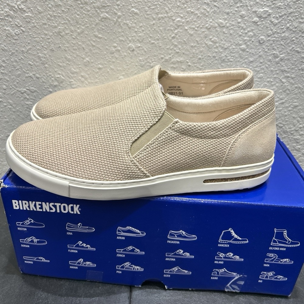 Birkenstock Oswego Textile Suede Sandcastle Beige EU 44 US M11 Mens